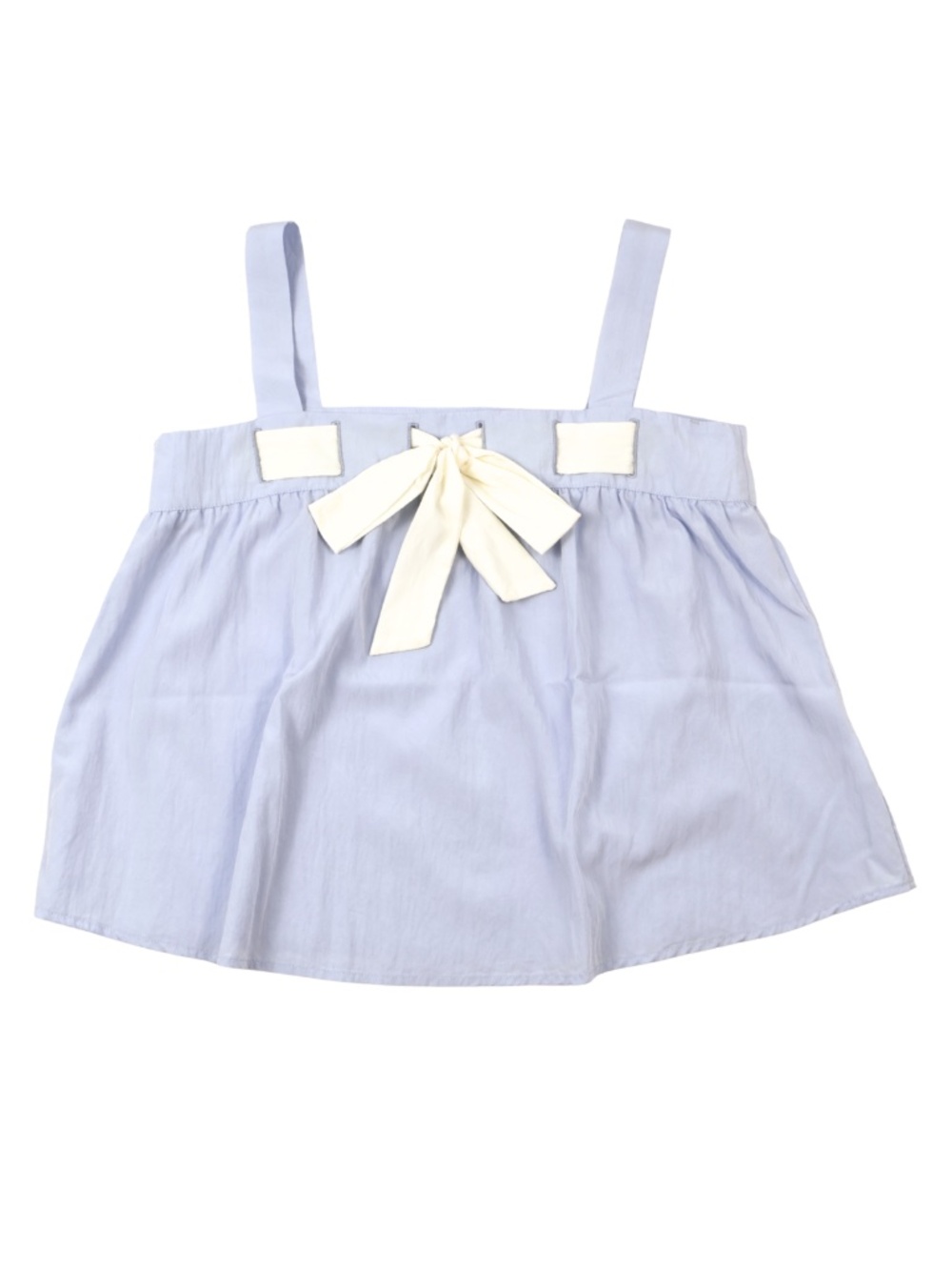 Simple Retro Skye Bow Top Medium Blue Square Neck Feminine